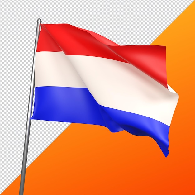 Render 3d de la bandera holandesa Archivo PSD