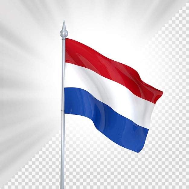 PSD render 3d de bandera holandesa