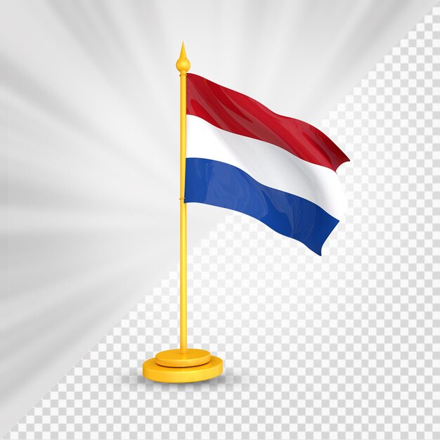 PSD render 3d de bandera holandesa