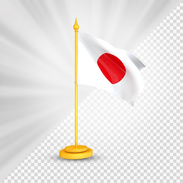 PSD render 3d de la bandera de japón