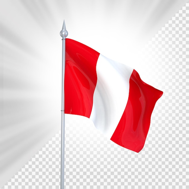 PSD render 3d de la bandera de perú