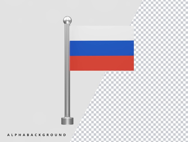 PSD render 3d de la bandera rusa