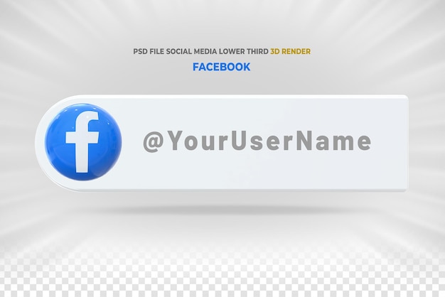 PSD render 3d de banner de tercio inferior de facebook