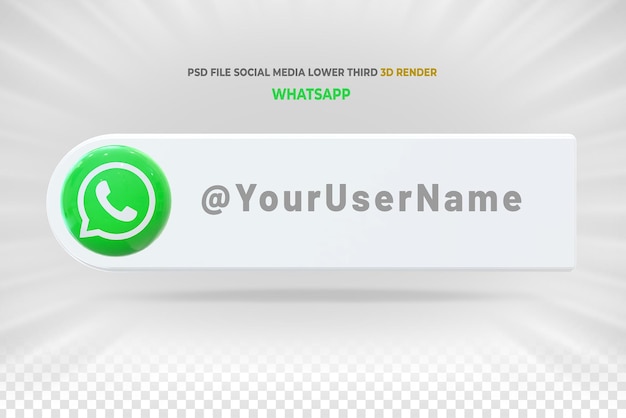 Render 3d de banner de tercio inferior de whatsapp