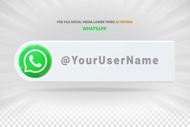 PSD render 3d de banner de tercio inferior de whatsapp