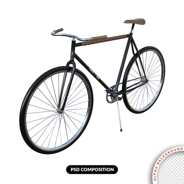 PSD render 3d de bicicleta