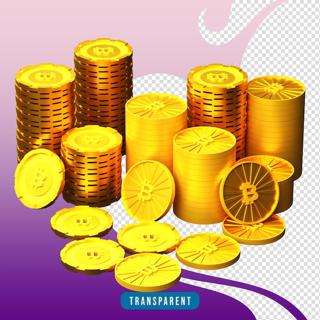 PSD render 3d bitcoin