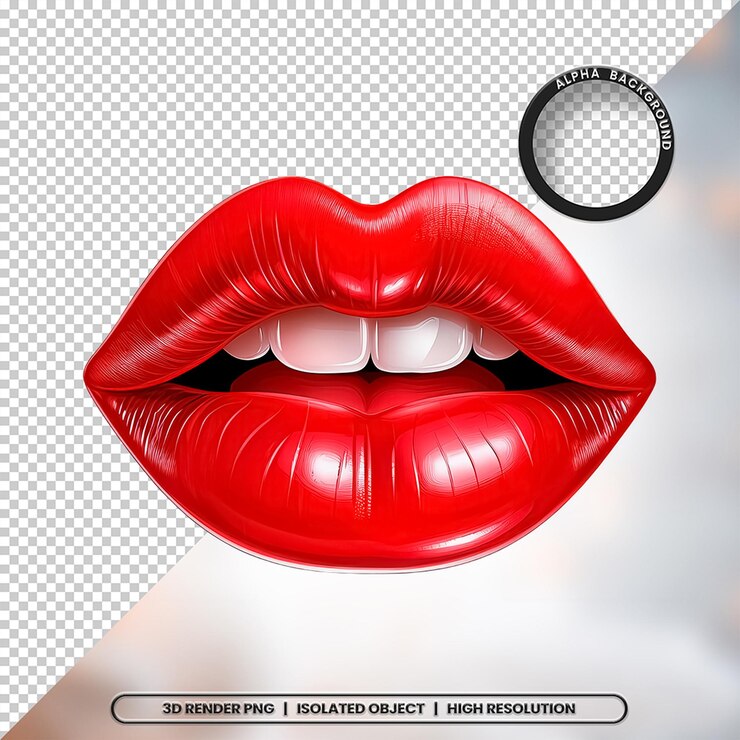 PSD render 3d de la boca de la lengua de la leche del elemento de boca icono psd png