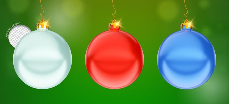 Render 3D de bolas de Navidad