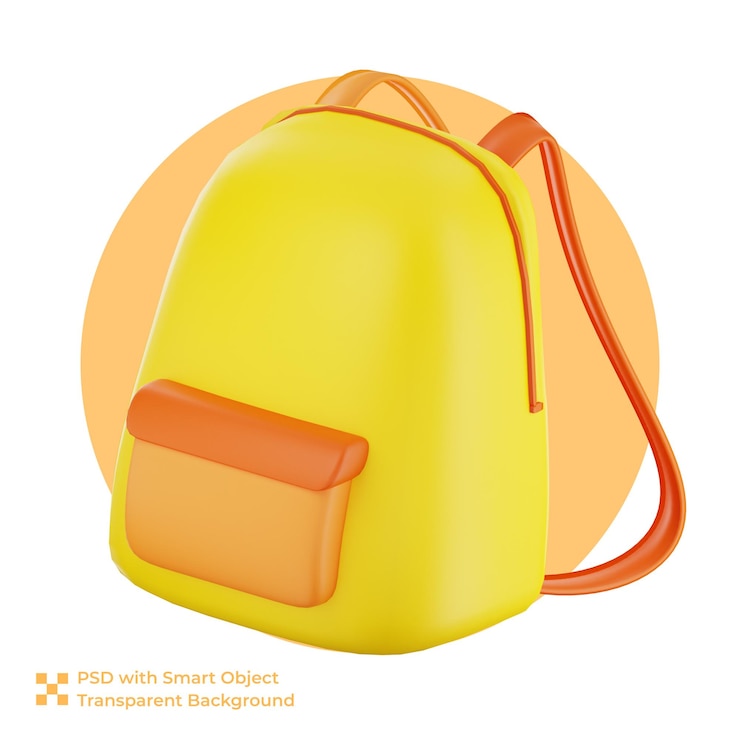 PSD render 3d de bolsa amarilla