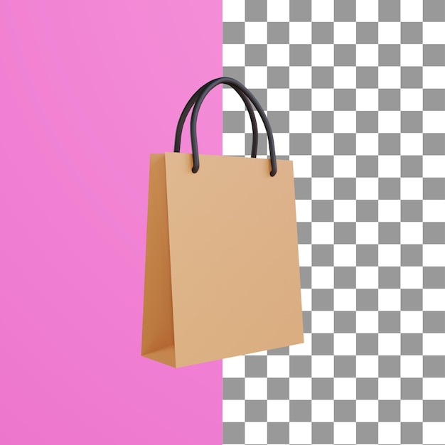 PSD render 3d de bolsas de la compra.