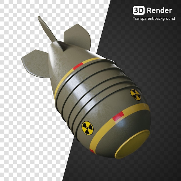 Render 3d de bomba nuclear aislado