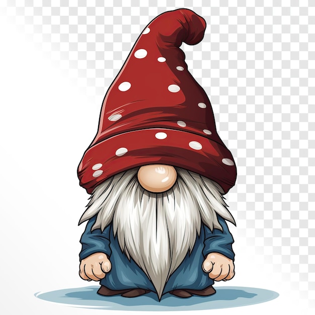 PSD render 3d bonito cabeça de chapéu gnome isolado em fundo transparente