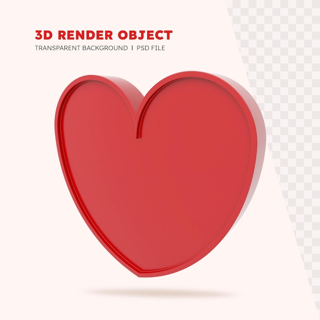 PSD render 3d de burbuja de chat de amor