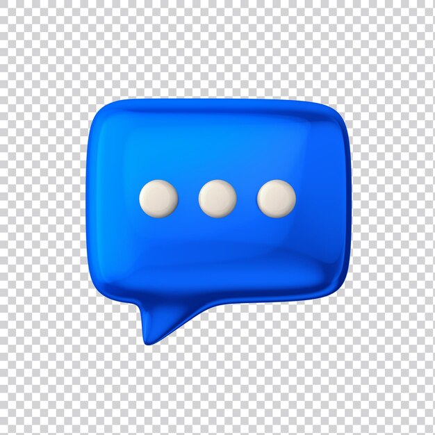 Render 3d de burbujas de discurso brillante para redes sociales