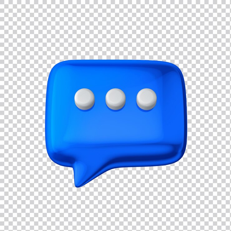 PSD render 3d de burbujas de discurso brillante para redes sociales