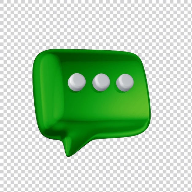 Render 3d de burbujas de discurso brillante para redes sociales
