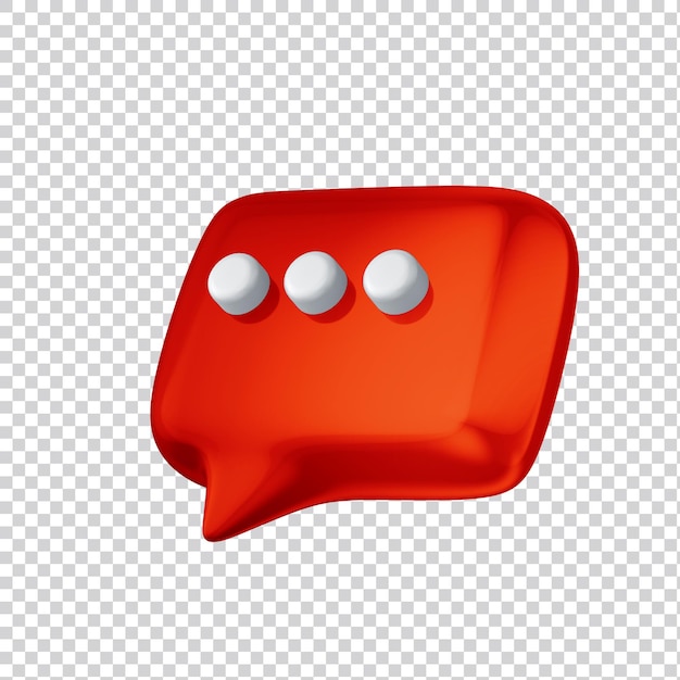 Render 3d de burbujas de discurso brillante para redes sociales
