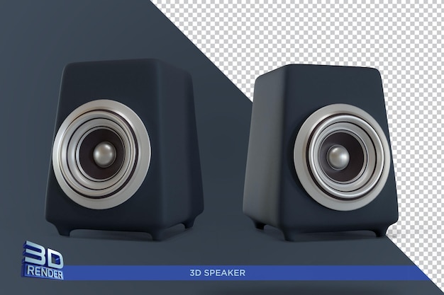 Render 3d de caja de altavoz doble aislado