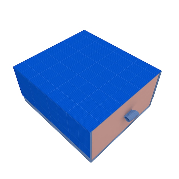 PSD render 3d de caja de cajones