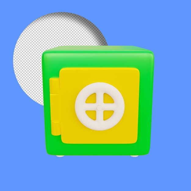 Render 3D de una caja fuerte