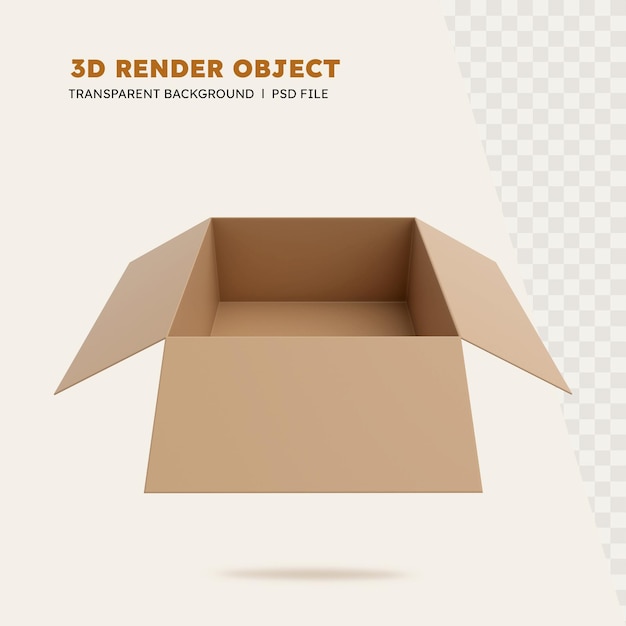 PSD render 3d de caja vacía