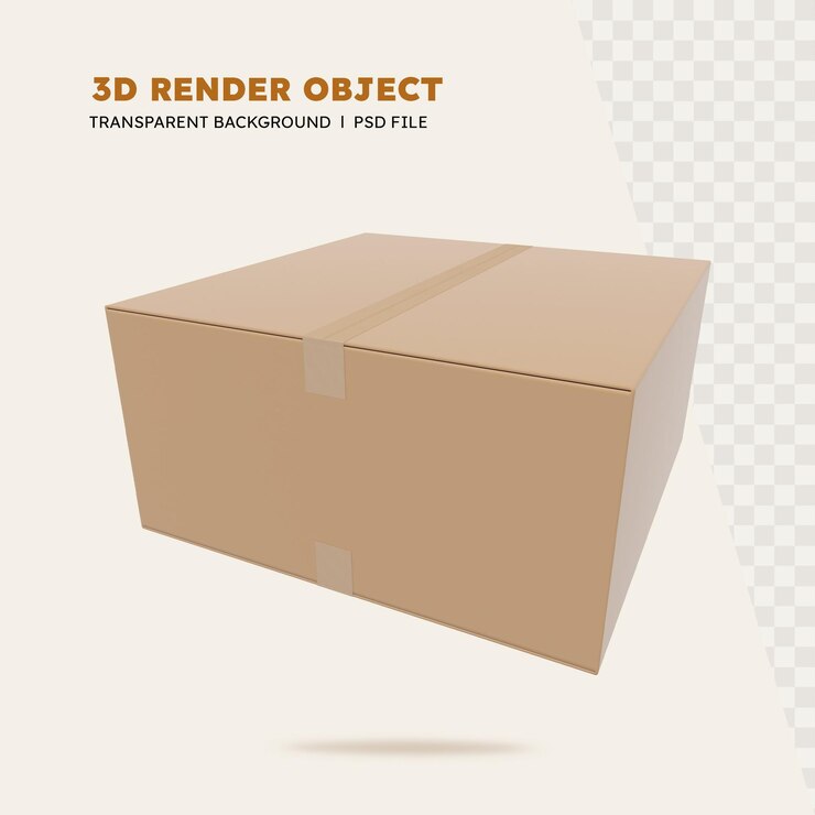 PSD render 3d de caja