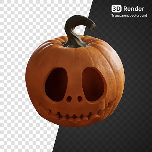 PSD render 3d de calabaza de halloween aislado