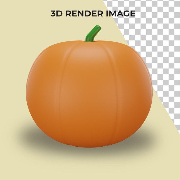 Render 3D de calabaza premium psd