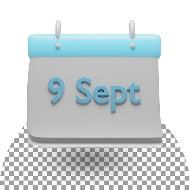 PSD render 3d de calendario