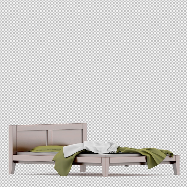 Render 3d de cama isométrica