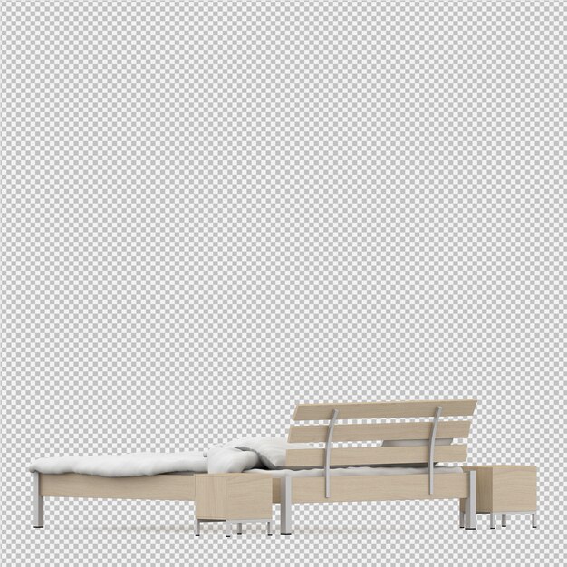 Render 3d de cama isométrica