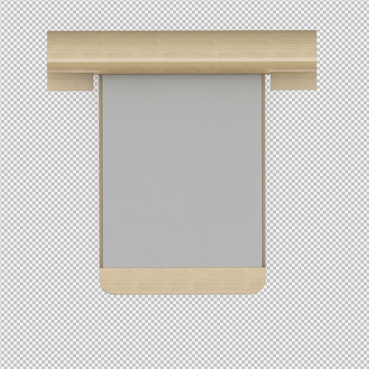 PSD render 3d de cama isométrica
