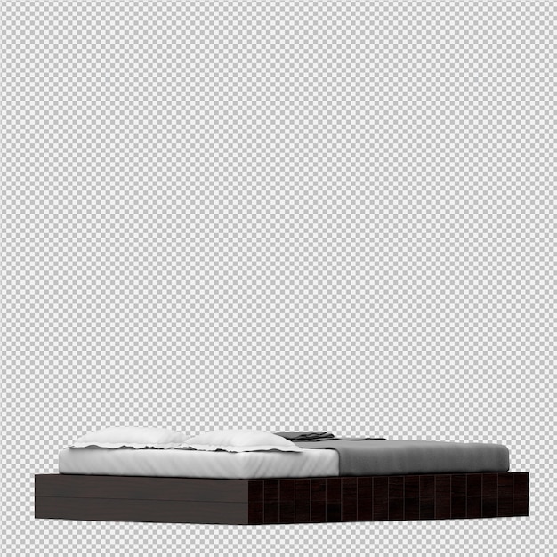 Render 3d de cama isométrica