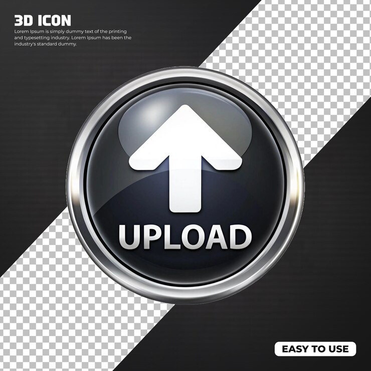 PSD render 3d cargar icono o símbolo aislado en un fondo transparente