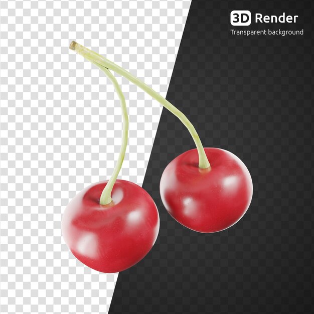 Un render 3d de cereza aislado