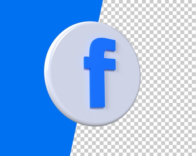 Render 3d del círculo del logotipo de facebook