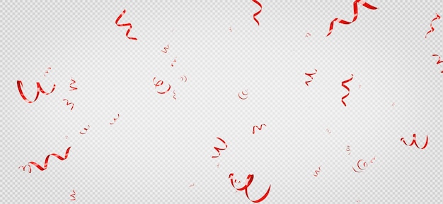 Render 3D de confeti rojo sobre fondo transparente