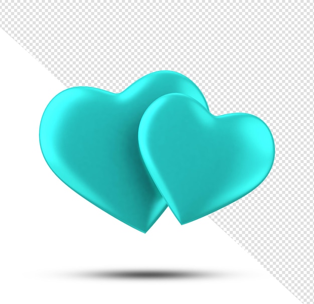 PSD render 3d de corazón sobre fondo transparente