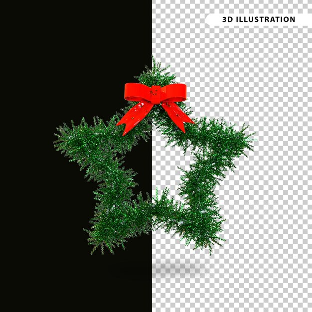 PSD render 3d de corona de navidad