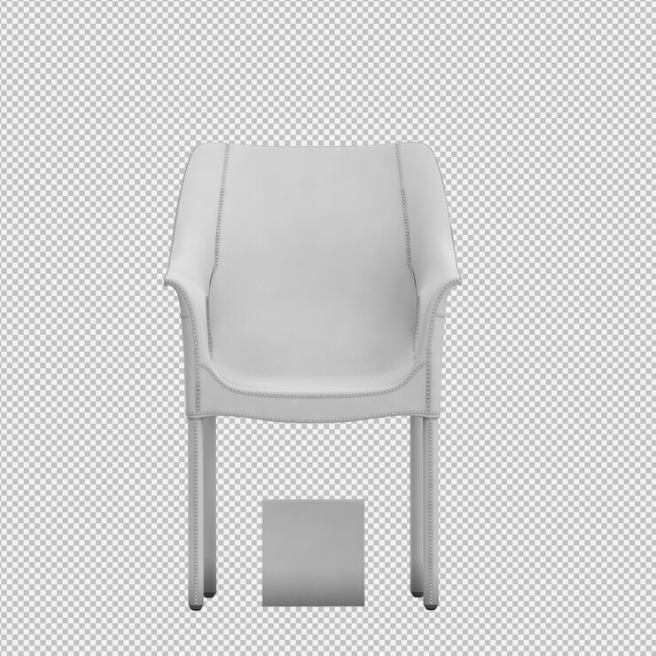 PSD render 3d dari kursi isometrik