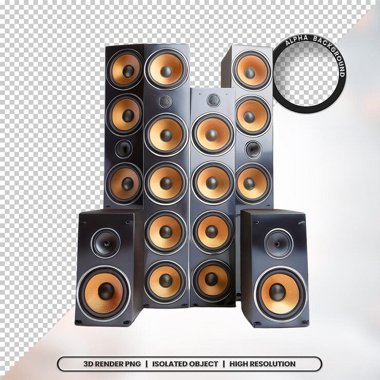 PSD render 3d de alto-falante element icon psd png