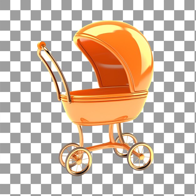 PSD render 3d de carrinho de bebê