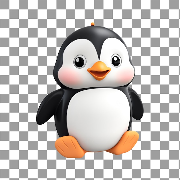 PSD render 3d de um brinquedo de pinguim infantil