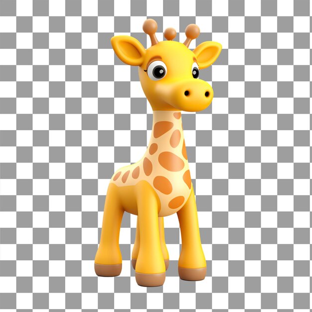 PSD render 3d de uma girafa de brinquedo para crianças