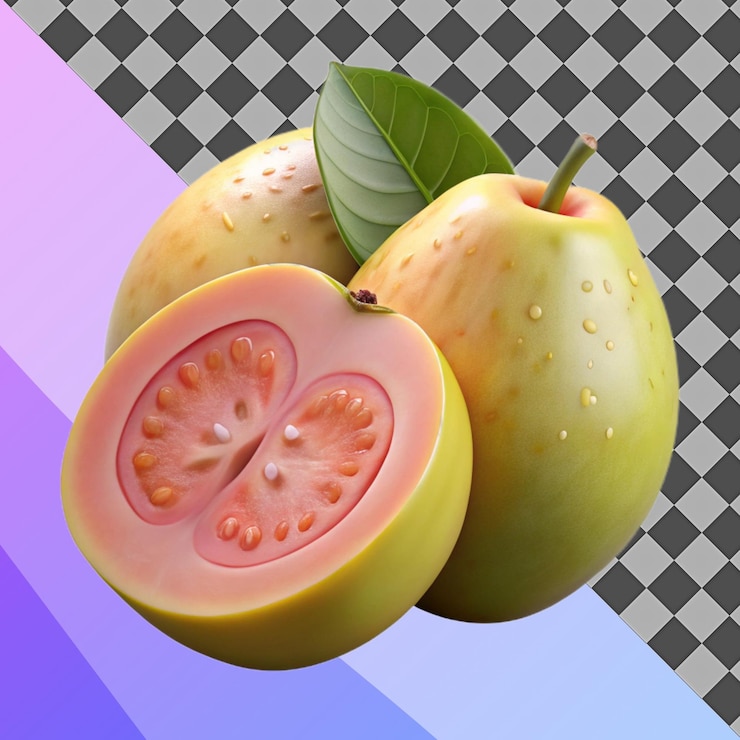 PSD render 3d del frutto della guava succoso e dolce