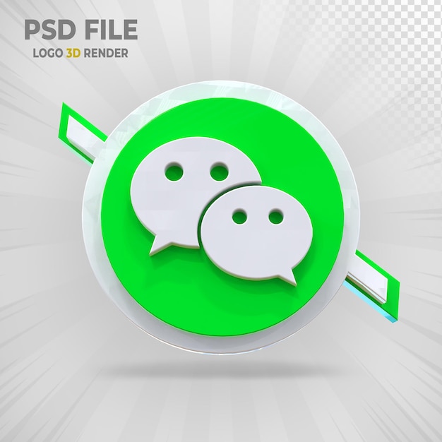 Render 3D del logo dei social media di Wechat