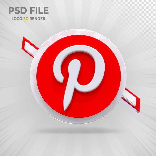 Render 3D del logo social media Pisterest