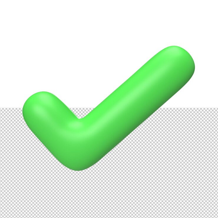 PSD render 3d del segno della lista di controllo