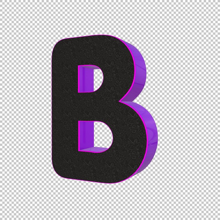 Render 3d della lettera B